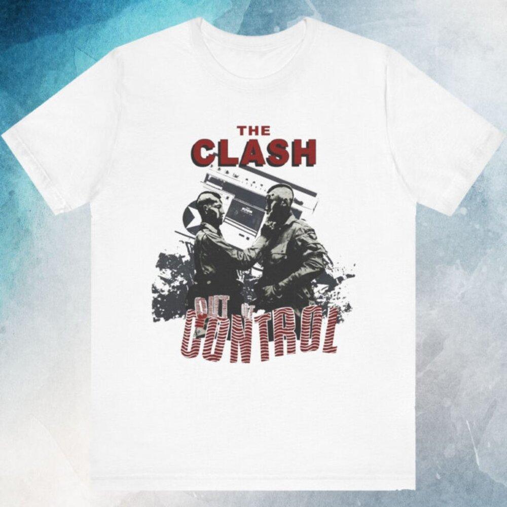 The Clash Out Of Control 1984 Rock Band Music Fan Tour T-Shirt